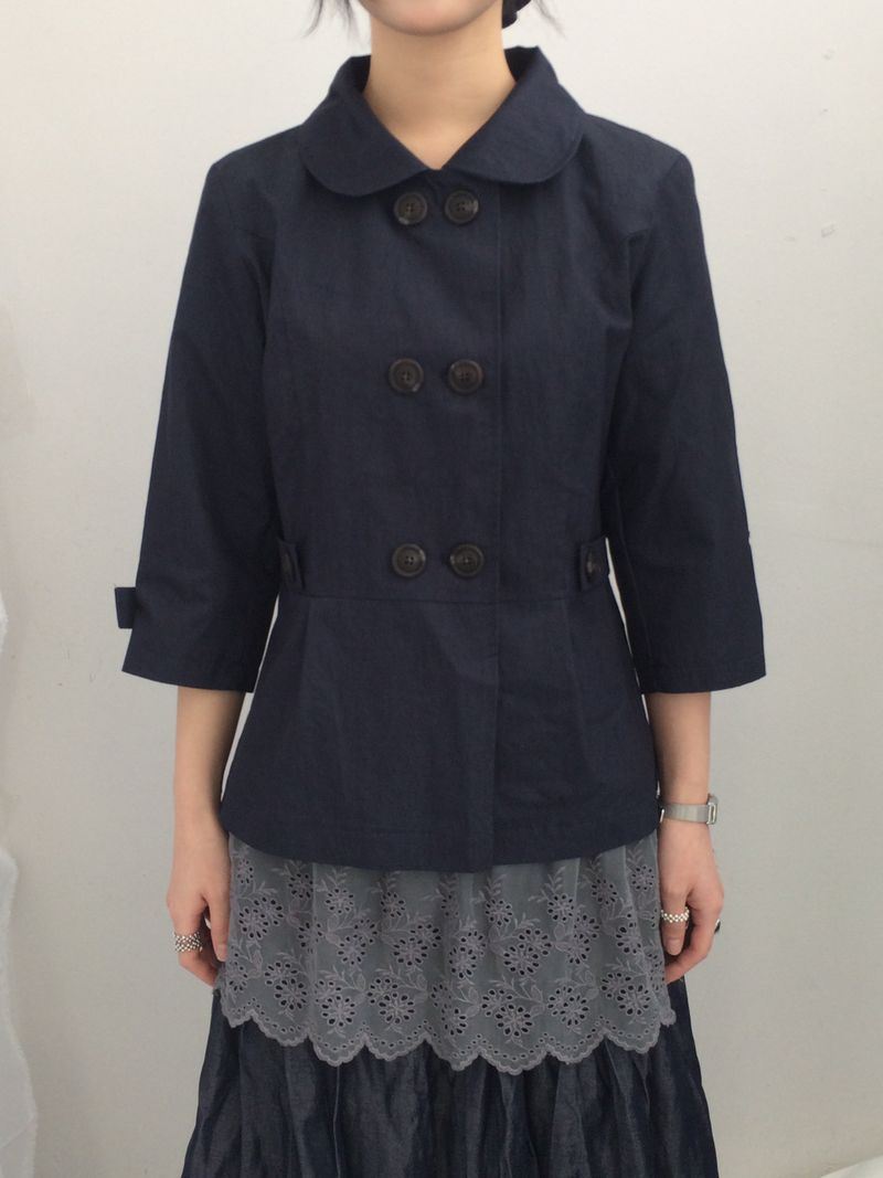 Semi-A-Line Double Button Jacket
