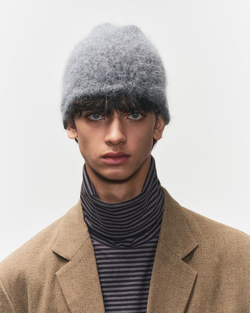 Bluesf angora knit beanie