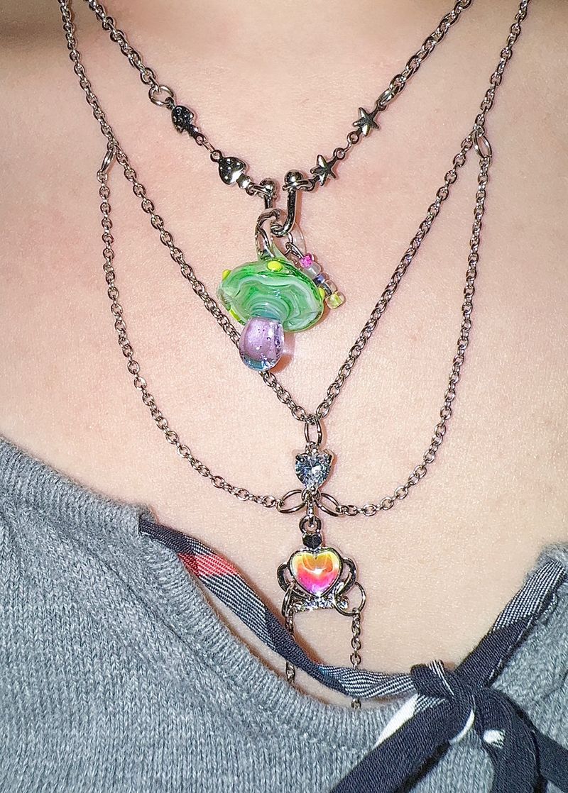 [Hearts2Hearts Juun] Trippy mushroom necklace.07 (8color)