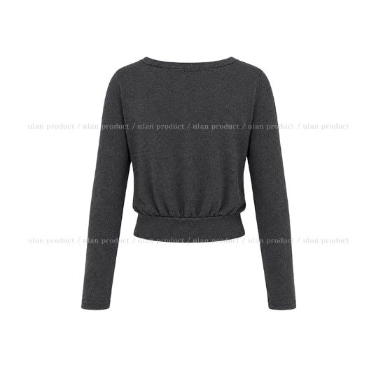 Pint Crop V-Neck Slim Long Sleeve