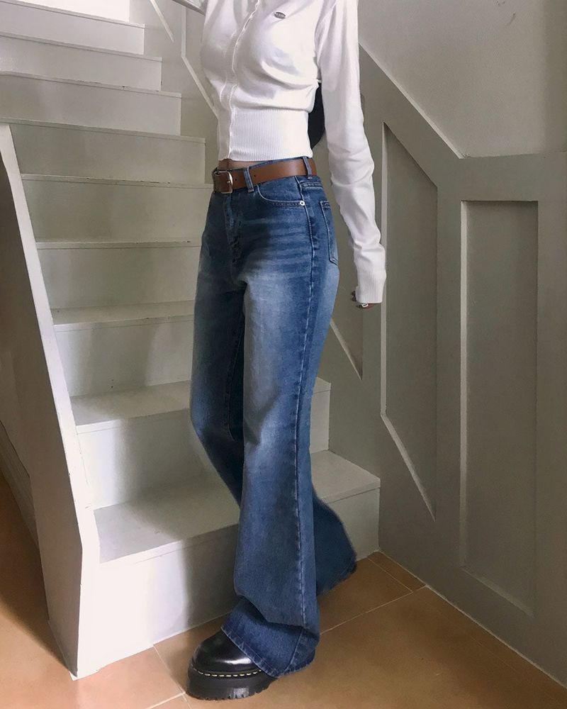 [MADE] Log, semi-flare silhouette denim pants