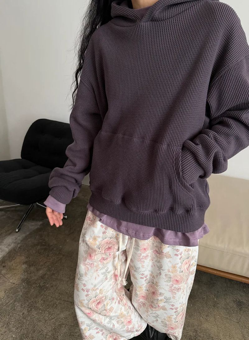 waffle crop hoodie