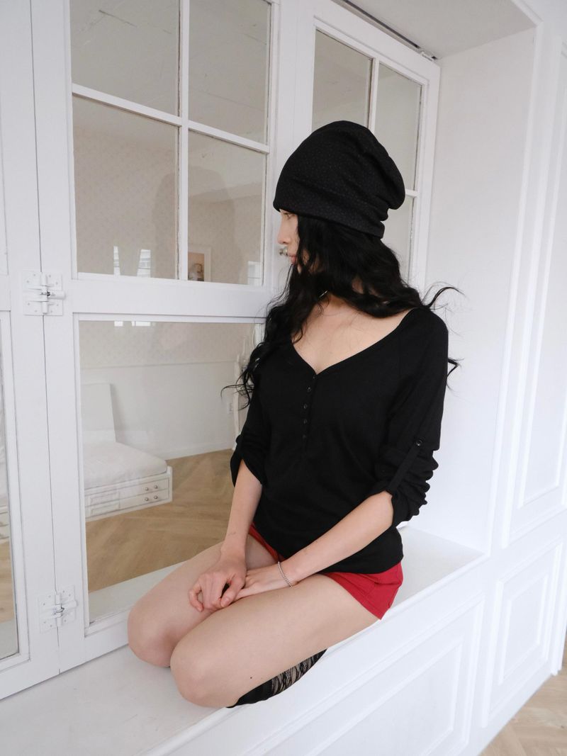floral punching beanie