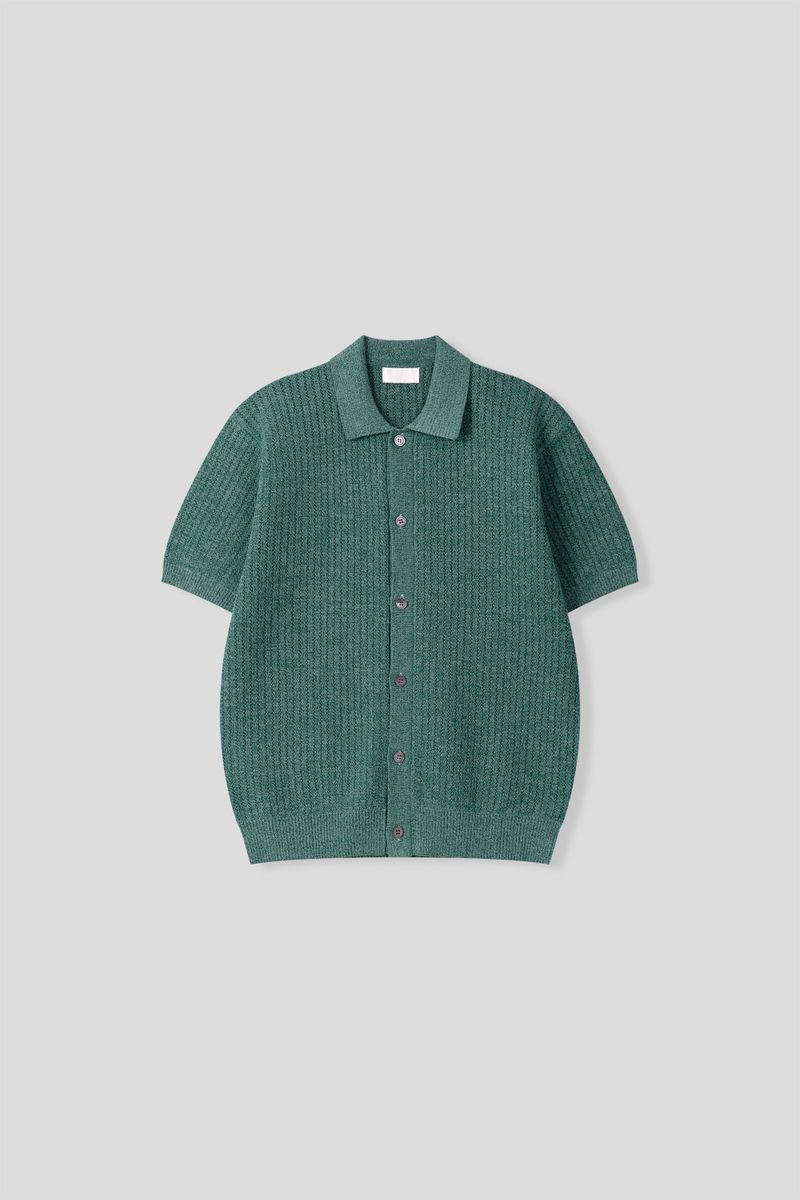 Cable scotch collar cardigan