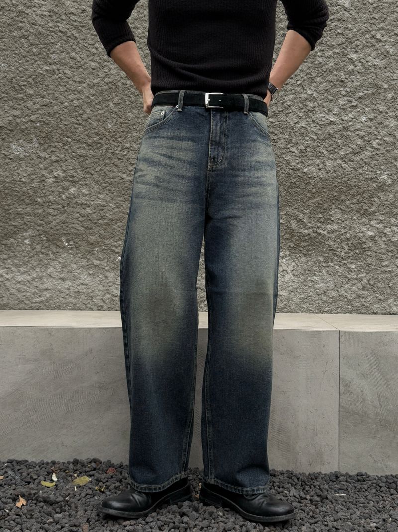 Deep blue green wide pants