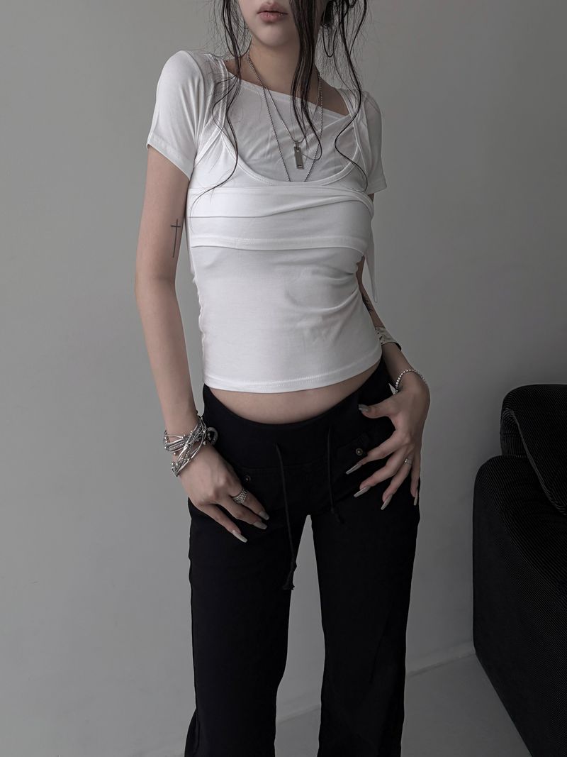 top layered short sleeves