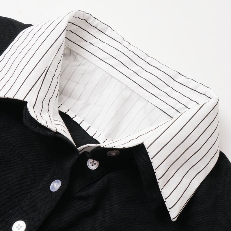 Solene Stripe Collar Slim Shirt