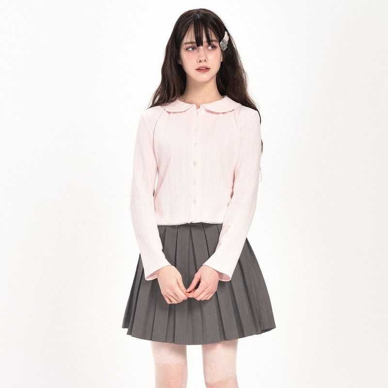 Whisfairy（ウィスフェアリー）の「GARDEN FAIRY EYELET CARDIGAN - PINK（Tops）」
