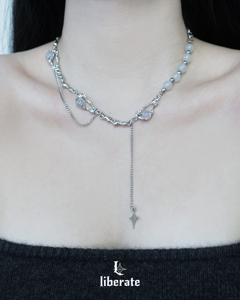 [Surgical Steel] Emerald Opal Drop Necklace - Aespa Winter, Ive Yujin Pick