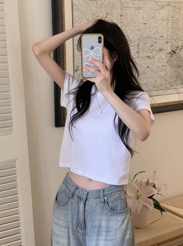 SHOPPERLAND(ショッパーランド)の「Tena Basic Short Sleeve Crop T-shirt (5color)(Tops)」