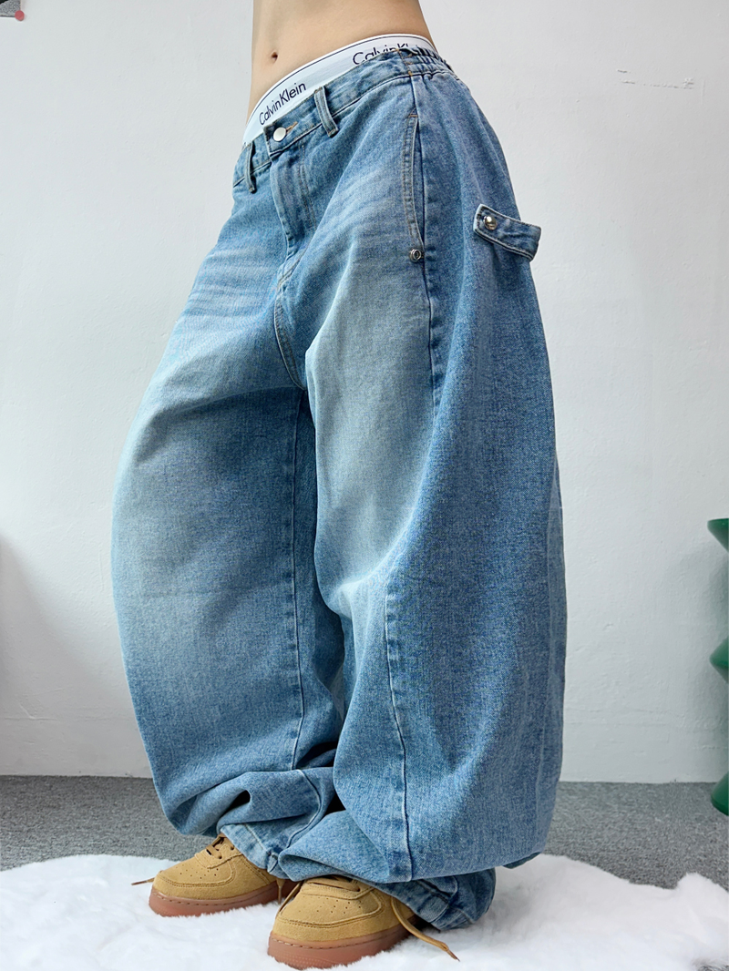 RIVET SNAP BALLOON DENIM🩵🤎🖤 - 3 COLORS, 2 SIZES