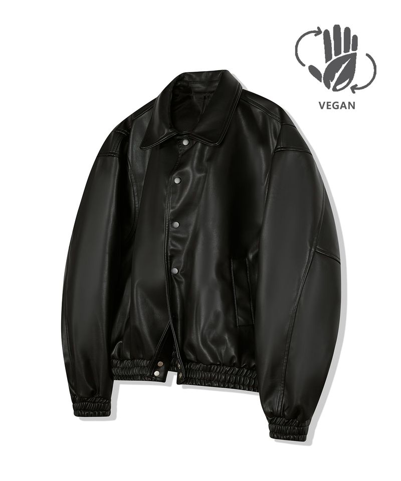 standard error（スタンダードエラー）の「87-STAN030 [Vegan Leather] Voldest Stylish Line Varsity Leather Jacket Black（Jackets/Outerwear）」