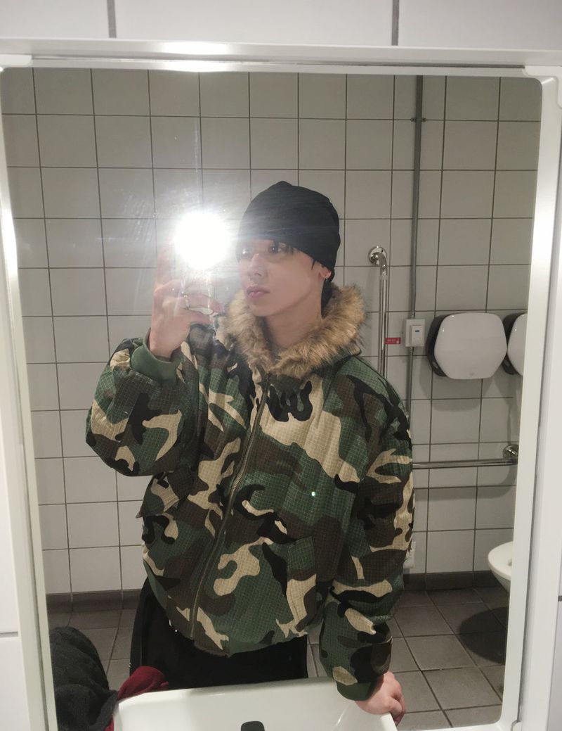 No.1507 camo&fur reversible bomber JK