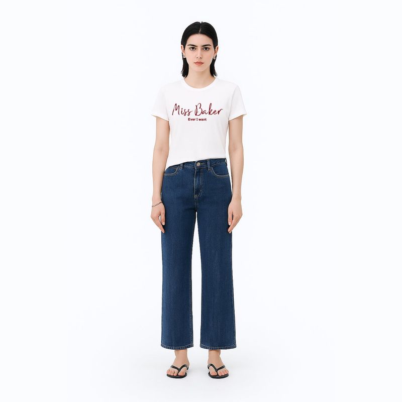 Miss Baker エンボニードルTシャツ ホワイト