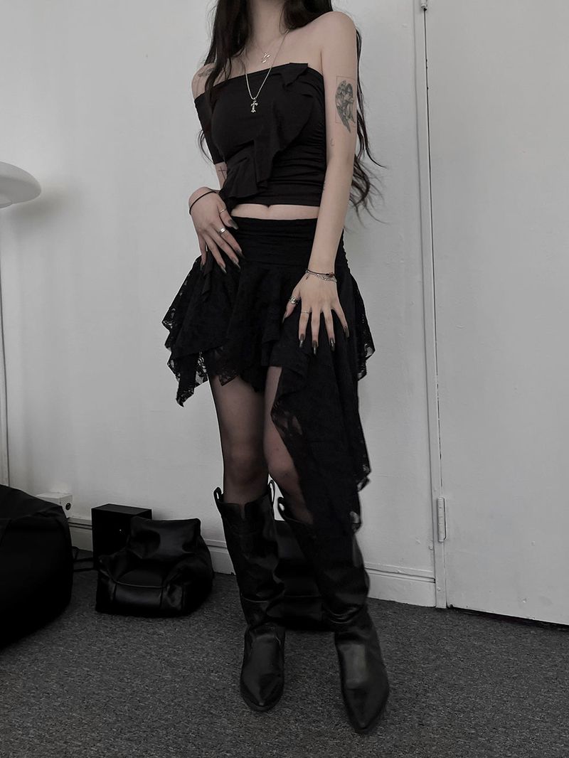 rose uncut skirt (2color)