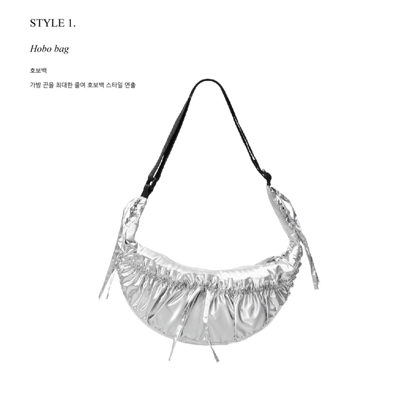 2WAY SHIRRING MAY LILY BAG_SILVER