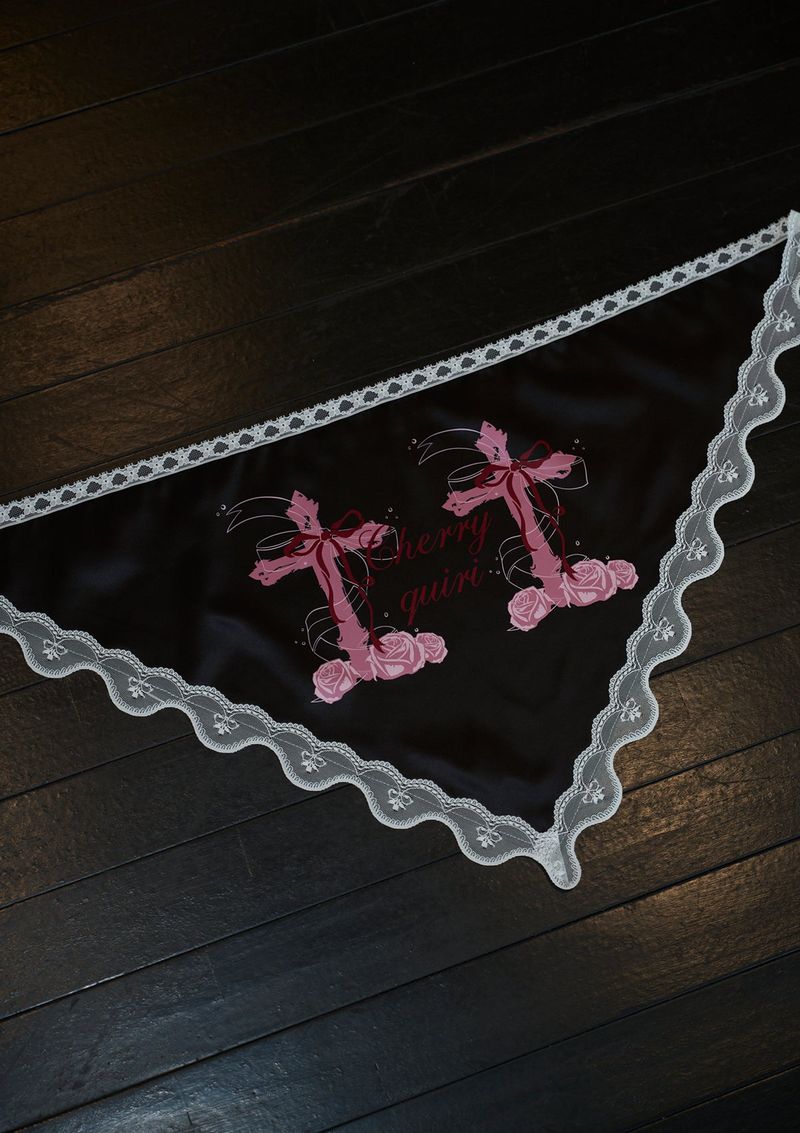 lace multi scarf - black