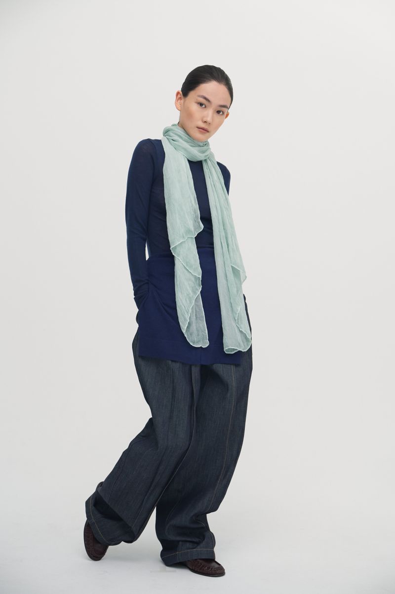 Pleats loom light scarf_5colors