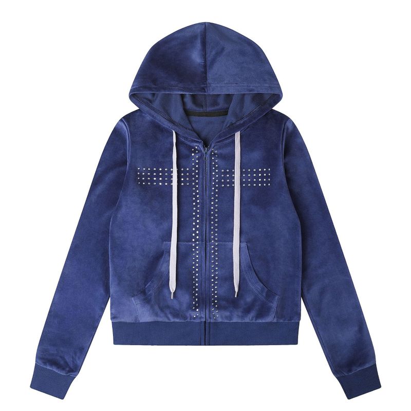 Cozy&Kitsch（コージーアンドキッチ）の「セレネ スタッズ ベロア フーディー ジップアップ（ジャケット/アウター）」