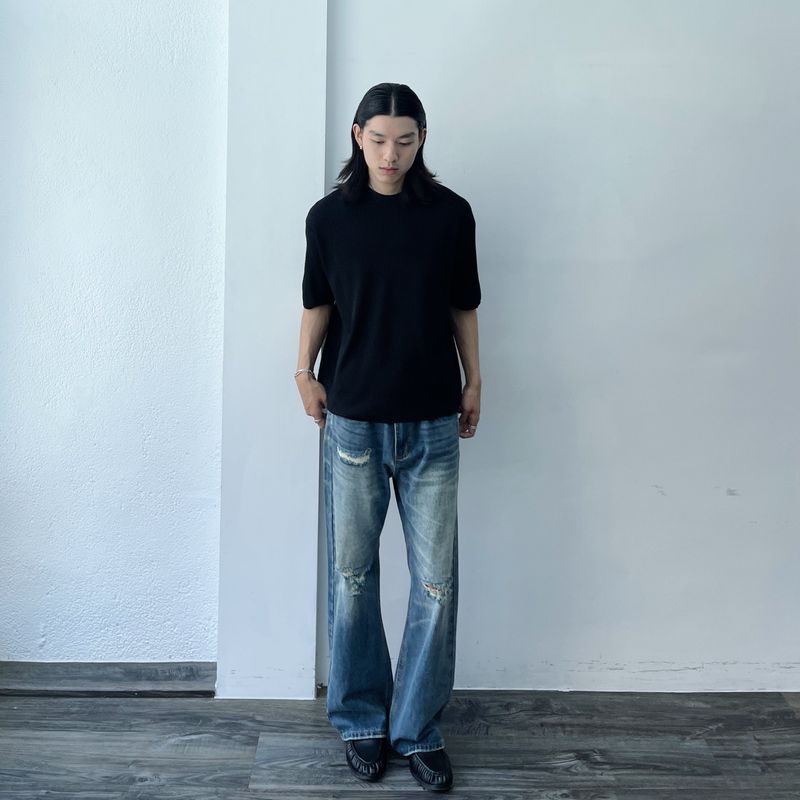 Textured Rib Short Sleeve Tee