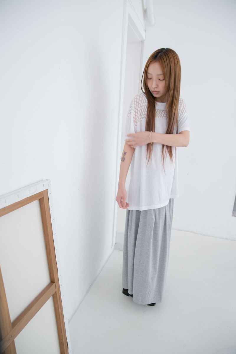 shirring banding long skirt(3colors)