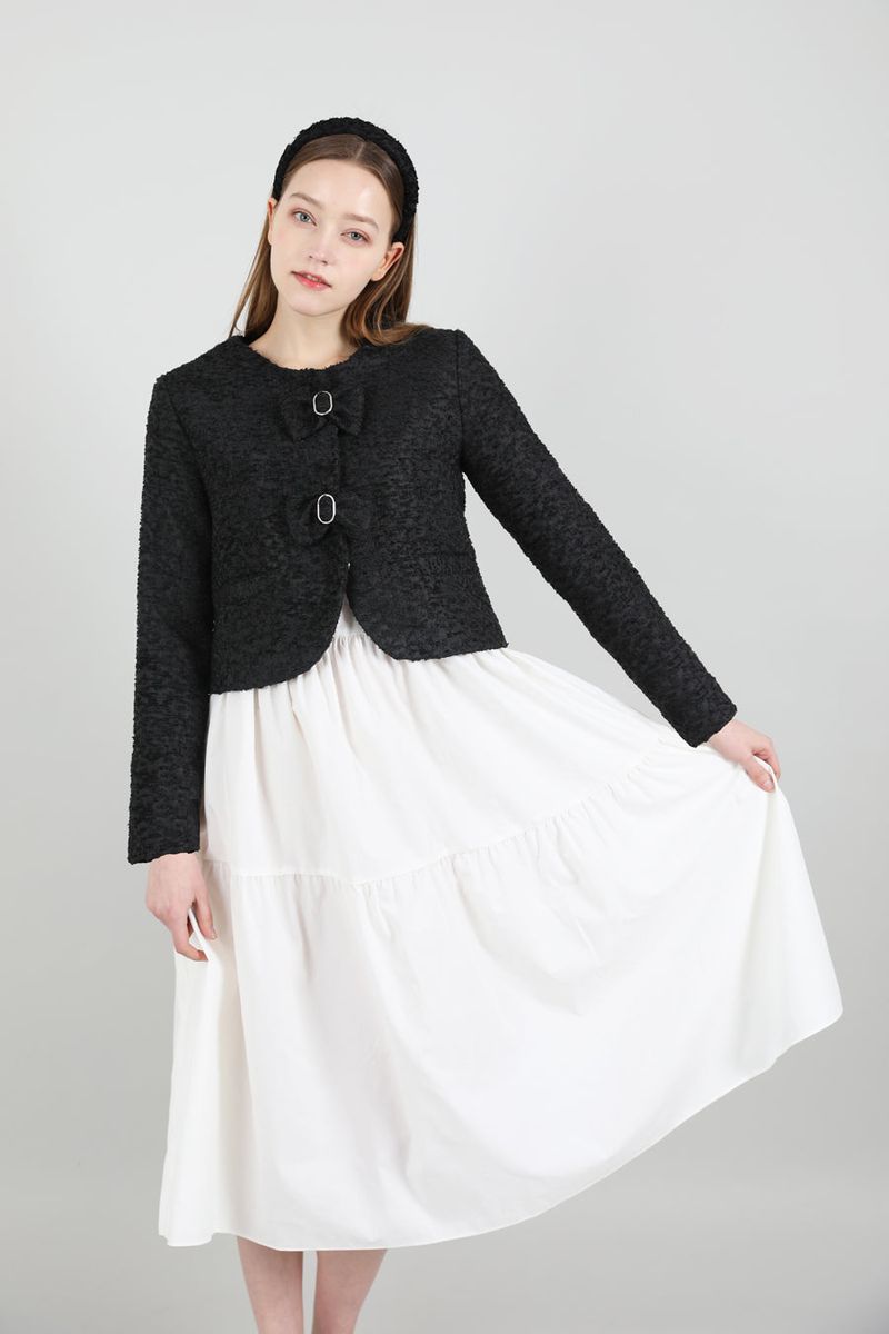 Tweed Ribbon Jacket Black