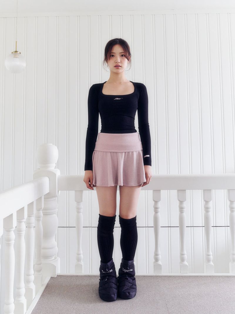 Deep Square Neck Top (BLACK)
