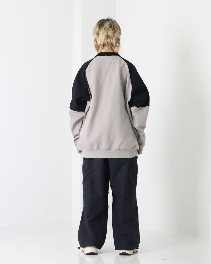 Color Block Button Sweatshirt_2color