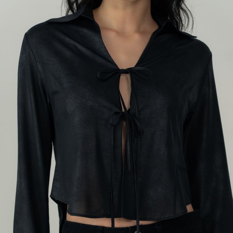 RIBBON WESTERN SHIRTS (BLACK)