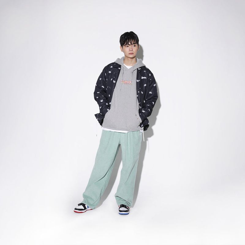 CORDUROY LOGO WIDE PANTS mint