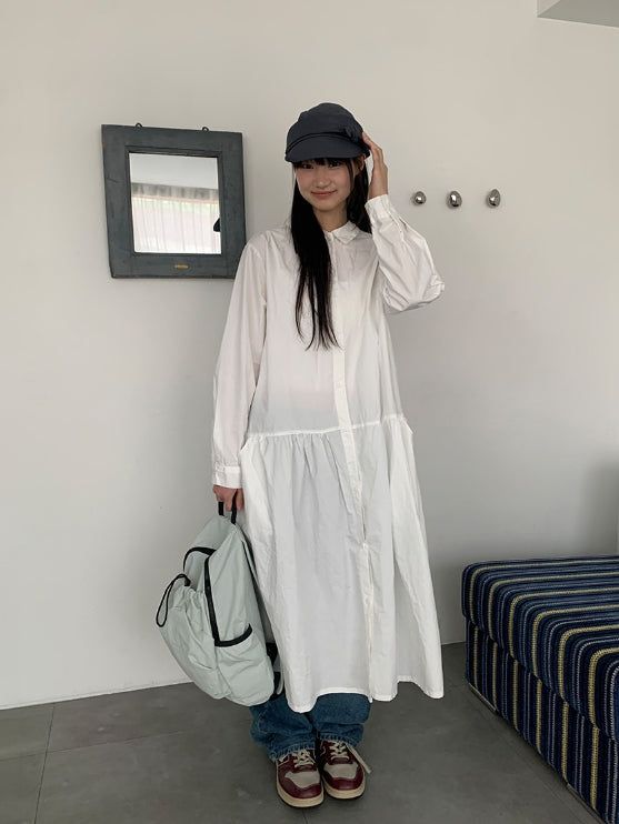 Coyal Cotton Shirt Long One Piece