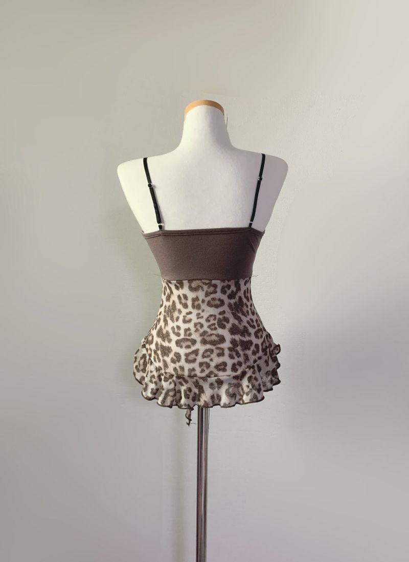 Rayz Leopard Long Lace Top (brown)