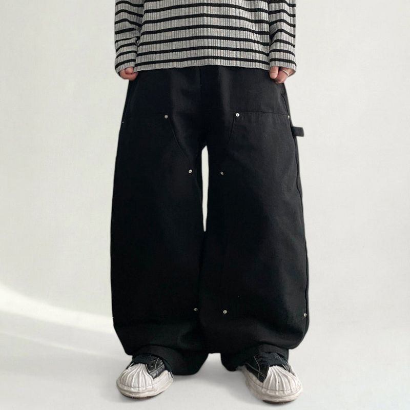 カーズ リベット カーペンター コットン ワイド パンツ