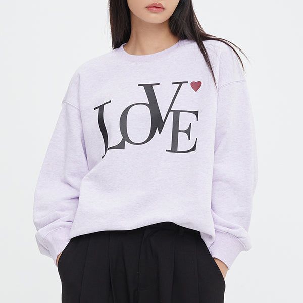 ROMANTIC CROWN(ロマンティッククラウン)の「LOVE SWEAT SHIRT_LIGHT PURPLE(Tops)」