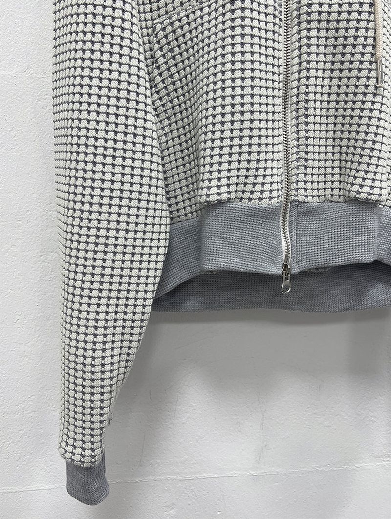 WAFFLE HOOD ZIP-UP (2C)