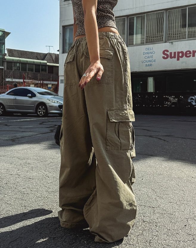Taffy washed parachute cargo pants