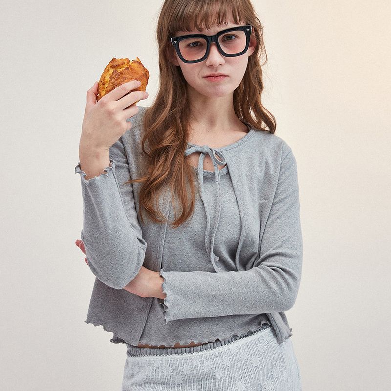 Between A and B(ビットウィーンエーアンドビー)の「RIBBON PUNCHING CARDIGAN_GRAY()」