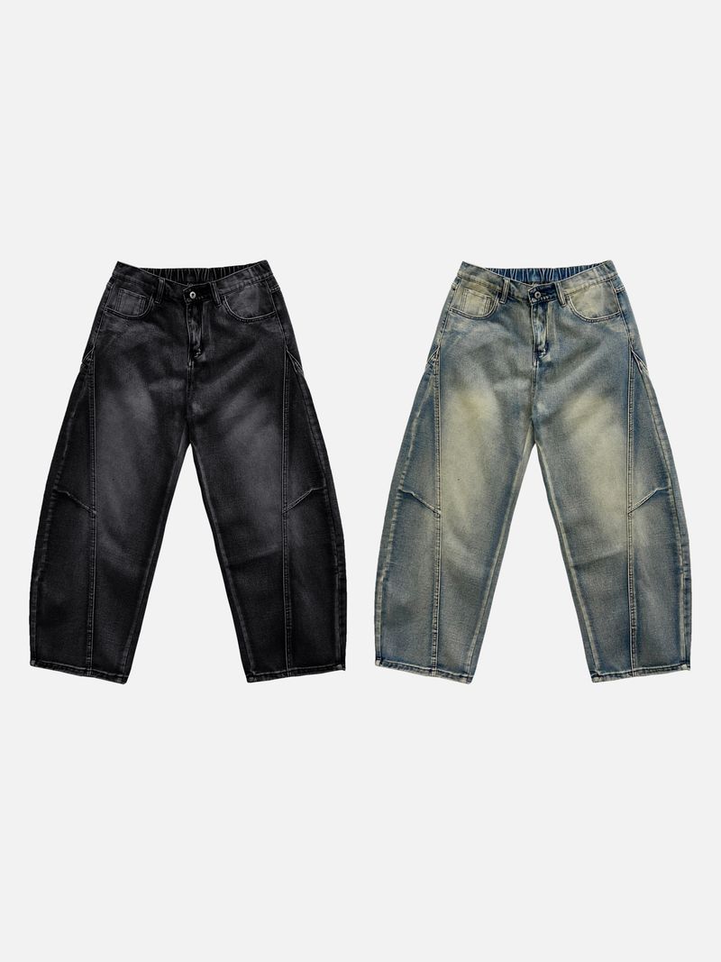 Ete Diagonal Curve Denim Pants 2C