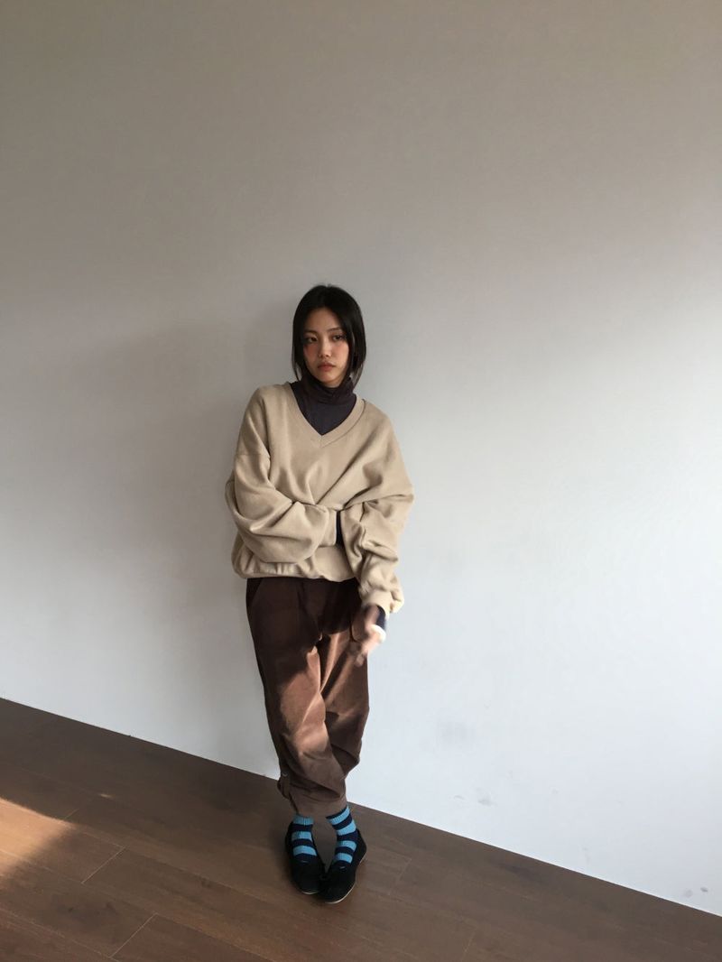 Lilac Peach V-Neck Sweatshirt (5 Colors)