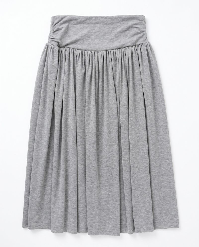 SWEAT SHIRRING MIDI SKIRT