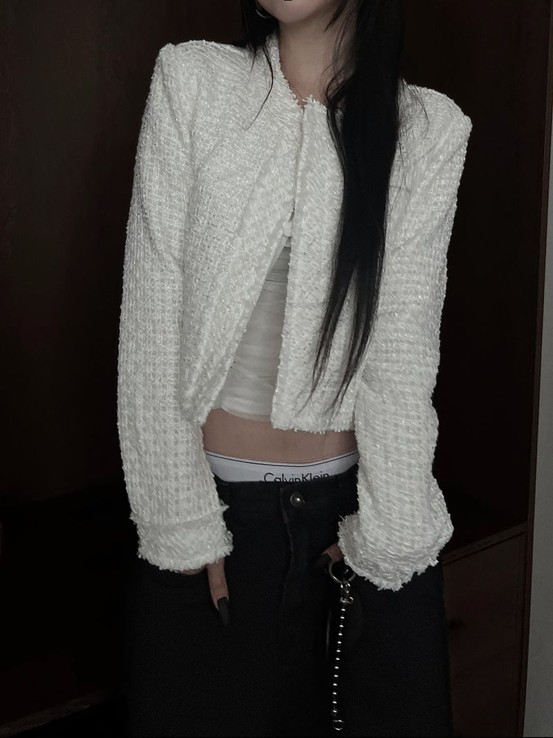 cropped tweed jacket (2color)