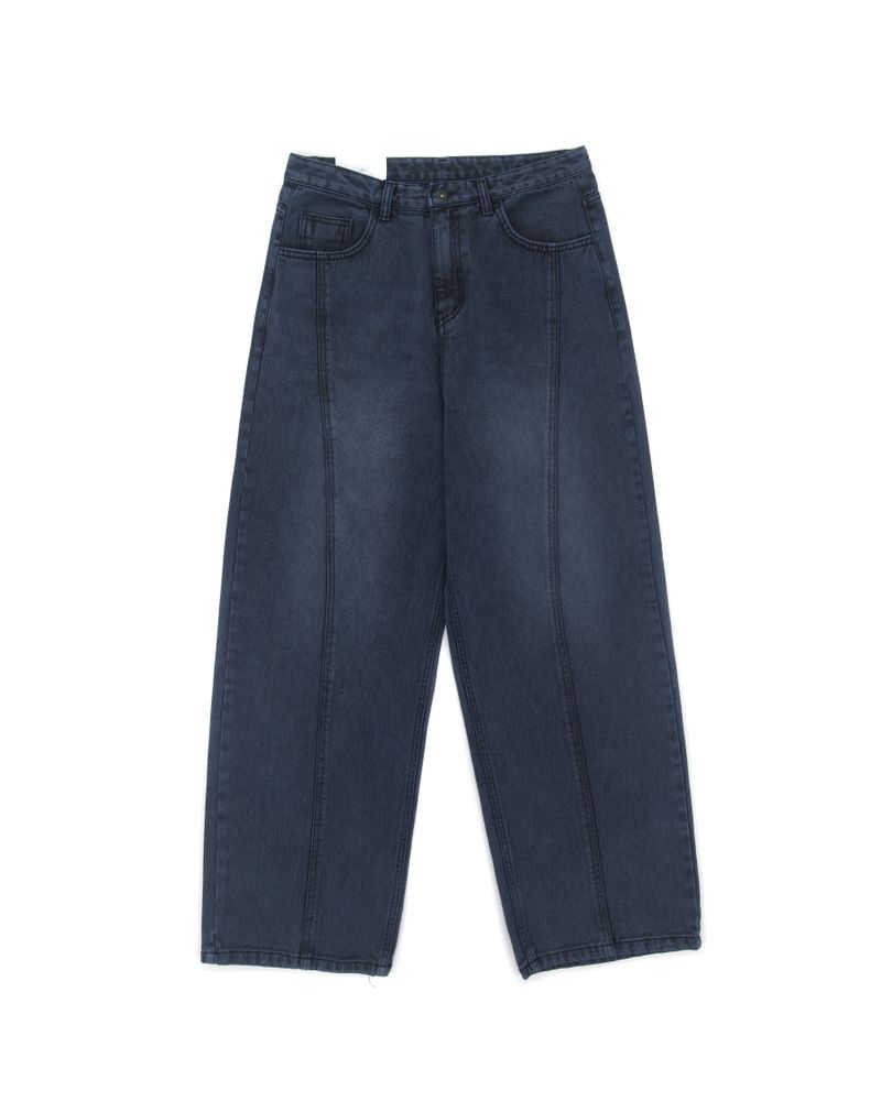 Sleek Curved Denim Pants (2 Colors)