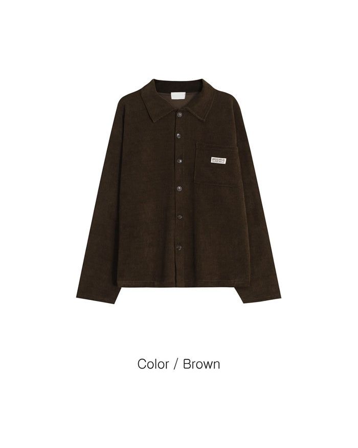 (UNISEX) Corduroy Shirt Cardigan