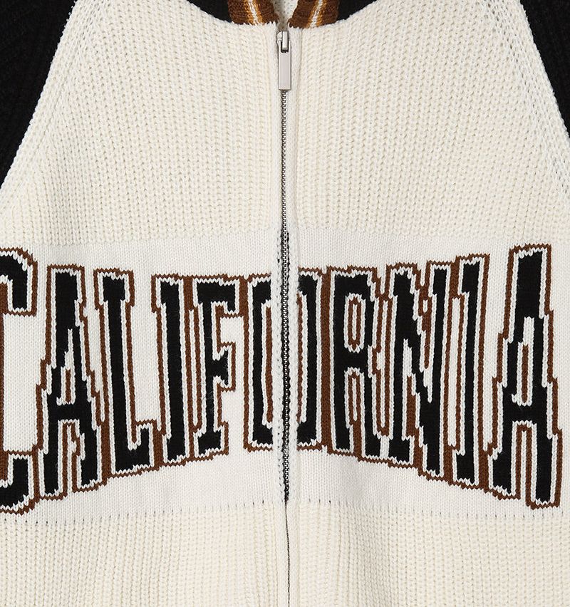 No.0987 cali KNIT ZIP-UP