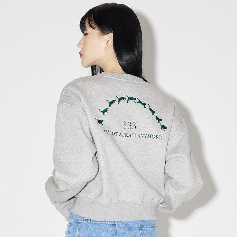 キティーフリーススウェットシャツ / Kitty Warmer Fleece Sweatshirt [GREY]