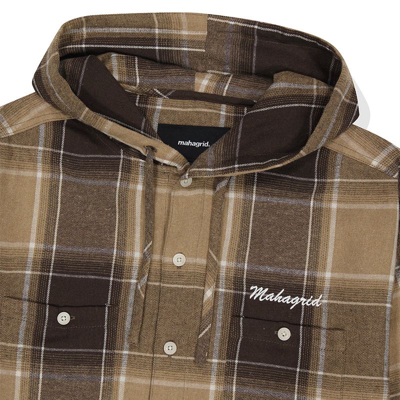 HOODED OMBRE CHECK SHIRT