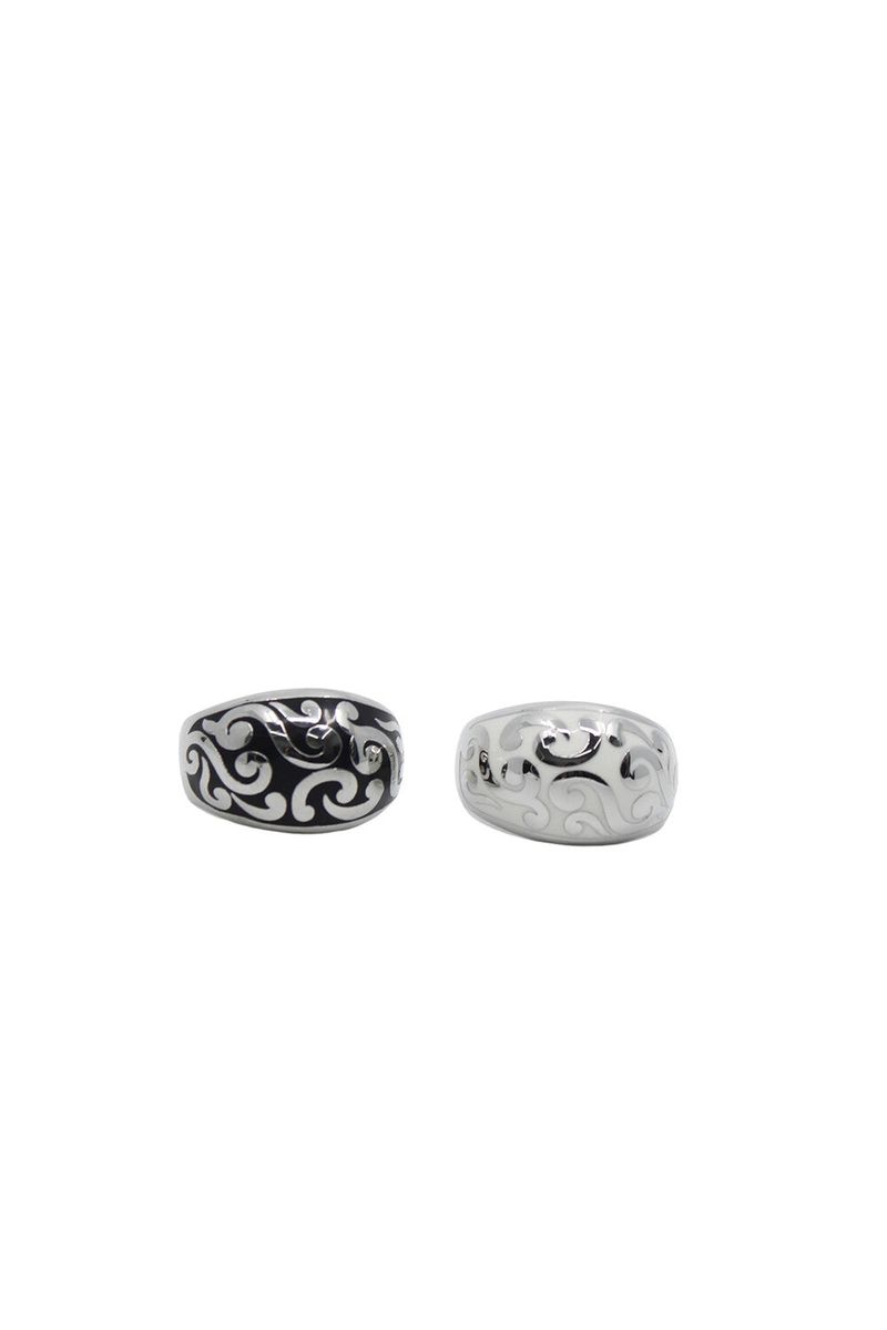 百合 Cloud ring 002 (Black/White)
