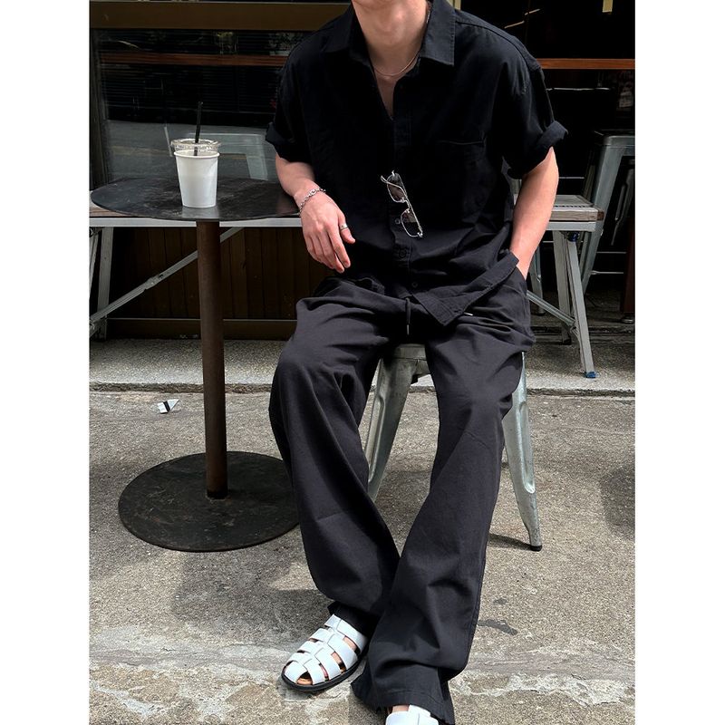 [SET UP가능] Washed cotton half shirts(6color)