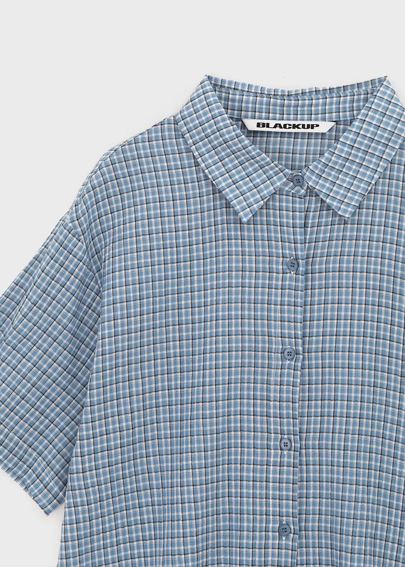 [MADE] Snetch Seersucker Check Short-Sleeve Shirt