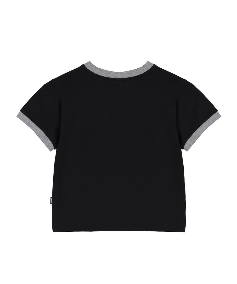 3 Star Horse Patch Crop T-Shirt_Black